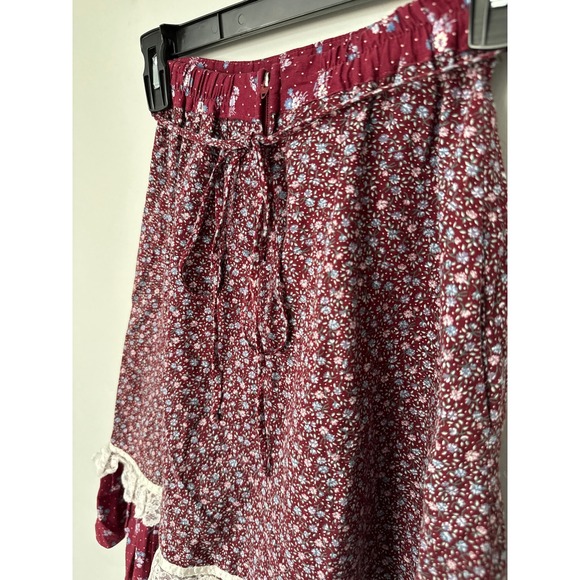 Gunne Sax Jessica Limited Prairie Skirt Floral Lace Tiered Midi Women's 8 - Picture 4 of 9